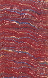 deep red combed marbled endpaper
