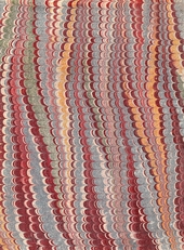 red, blue and green combed marbled endpaper