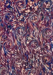 purple, blue and peach swirl marbled endpaper