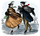 Skating engraving colourized