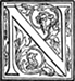 Initial N engraving