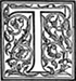 Initial T engraving