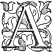 Initial A engraving