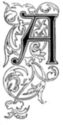 Initial A engraving