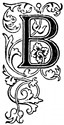 Initial B engraving