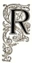 Initial R engraving