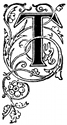 Initial T engraving