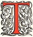 Initial T engraving