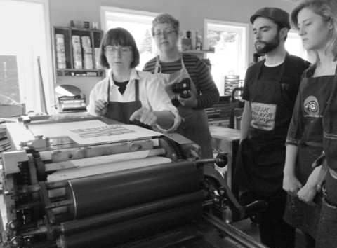 Tara Bryan teaching a class at Runnng the Goat, Books and Broadsides.