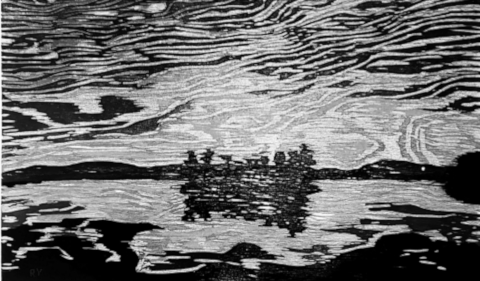 Richard York, Sunset, Go Home Lake, 2021. 38.10 x 59.05 cm. Edition of five..
