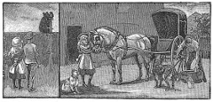 horse and buggy engraving