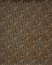 brown endpaper with beige floral pattern